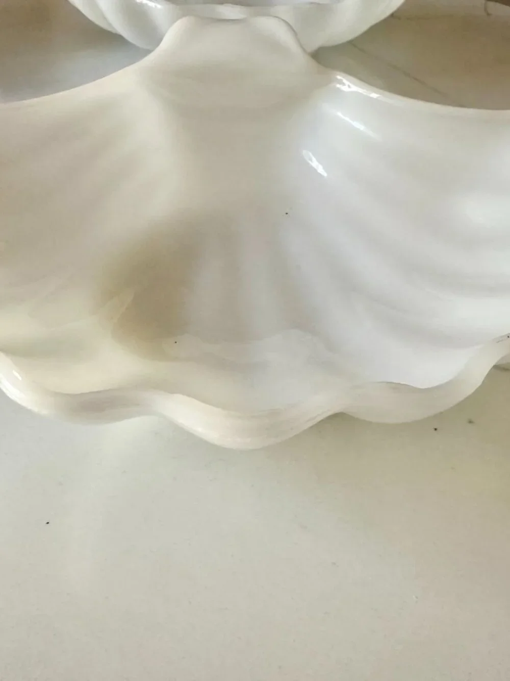 Vintage Milk Glass Shell Dishes Set of 4 | Coastal Decor | Scallop Candy Nut Tri
